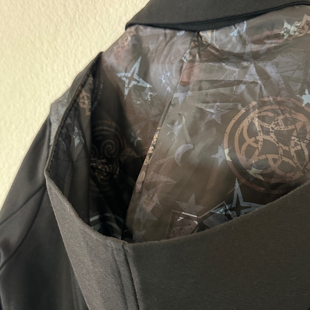 Harry Potter Hot Topic Coat - Med, Deathly Hallows Buttons, Hooded Wizard Trench - Picture 11 of 12